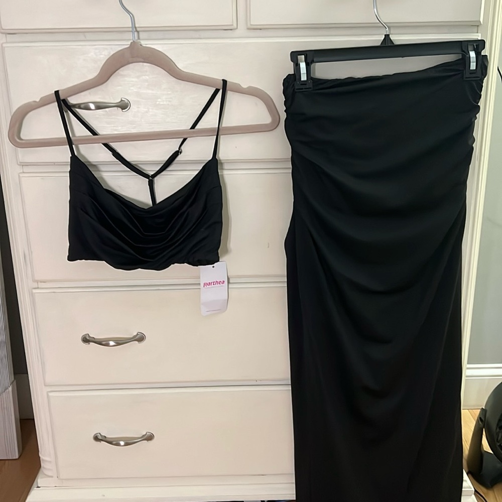 Black midi 2- piece dress